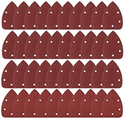 40 Pack Mouse Sanding Sheets Grit Mouse Detail Sander Pads Sandpaper Sheets Discs 140 mm with Five Holes for Polishing 60/80/120/240 Grits