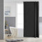 Furlinic Black Shower Curtain Anti Mould Resistant Waterproof Bathroom Curtains Washable Polyester Fabric 90x180cm with Weight Tape for Bath Wet Room 35x72 Inch.