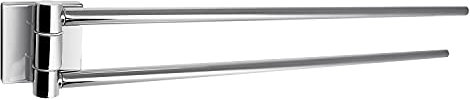 Gedy Manila Porta Asciugamani Snodo, Colore Cromo, Componenti Realizzati in Acciaio Inox 304, Cromall e Vetro Satinato, Garanzia 15 Anni, Misure 5,3 x 37,8 x 2,9 CM e Peso 0,1 kg, Design R&S