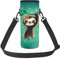 NETILGEN Personalised Water Bottles for Kids Carrier Bag Case Cute Sloth Baby Pattern 1L or 1000ML Adjustable Shoulder Strap Fit Stainless Steel and Plastic Bottles