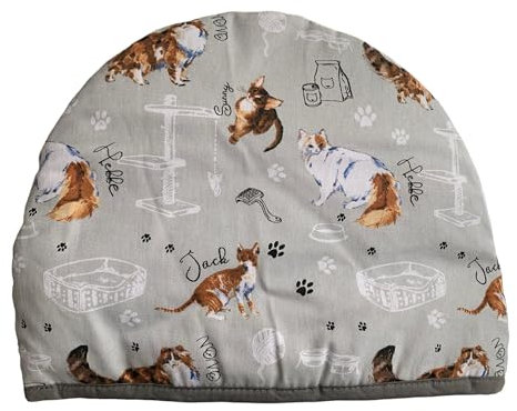 Tea Cosy for Teapot – Insulated Teapot Warmer for Small, Medium, Large Teapot | Funny and Trendy Design for Birthday, Christmas, Kitchen, Home – Pretty Cats, 35x27x3 cm