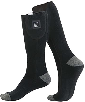 ZEZKT Chaussette Chauffante Homme Femme,Batterie Rechargeable Chaussettes Chauffantes Thermic Electrique avec Réglages au Camping Running Pêche