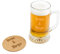 Regalo Original - Jarra Cerveza con Posavasos Personalizados - Vidrio Grabado - 50 cl - Color Transparente - Nombre o Mensaje