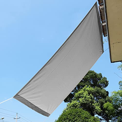 XIANPING Sun Shade Sail 1.4x2.6M Weather-resistant Sunscreen Canopy with Rope and Aluminium Eyelets for Pergola Backyard Garden Yard Patio, Light Gray
