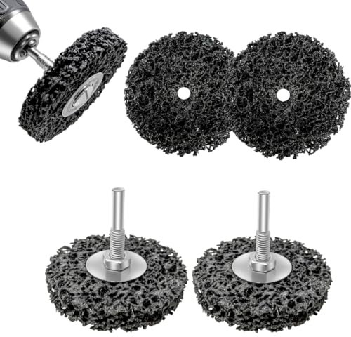 LINE10 Tools 5 Pack 3-inch Paint Stripping Disc Wheel for Drill Attachment, Paint Remover with 1/4-inch Shank, Durable Non-Woven Abrasive Stripper Tool for Metal Surface Prep, Rust Removal