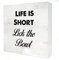 Lustiges Küchenschild, Holzbox, Schreibtisch-Dekoration, Life is Short Lick the Bow, Holzblock, Plakette, Schilder mit Zitaten, Regal, Tischdekoration (12.7x12.7 cm)