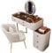 UNNS Make-up-Eitelkeit Kommode Modernes Schlafzimmer Glastisch Tisch Kleiner Apartment -Lagerschrank mit Lagerschrank, Hocker, Spiegel Make-up Schminktisch (Color : A)
