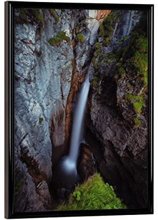 artboxONE Poster mit schwarzem Rahmen 18x13 cm Natur Lower Dietersbach - Bild Waterfall Bavaria Bayern