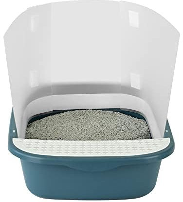 Deapher 3PCS Cat Litter Box Splash Guard Pee Shields - High Sided Anti-Splashing Reusable Shields for Open Top Litter Pan, Transparent Privacy Screen 14.5x11.5in Easy Clean (Litter Box Not Included)