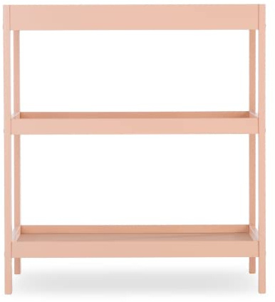 CuddleCo Nola Baby Changing Table, Blush Pink, 2 Large Shelves | Unit, Open Storage Space, Sustainable, Raised Sides for Safety, Suitable for Children Up to 11kg
