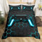 Ensembles de Literie Gamer 220x240 pour Garçons,Housse de Couette Gaming Enfants Housse Couette Jeux Vidéo,Parure de Lit Manette de Jeu Géométrique Nid D'Abeille pour La Chambre Des Adolescents