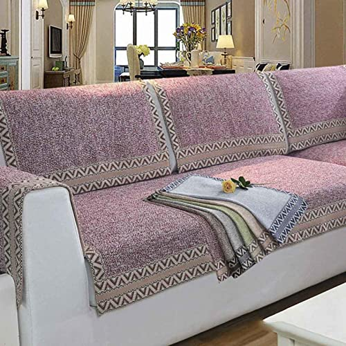 YWQJL Sofaschutz，sofaschoner rutschfest Retro L Form 1 2 3 4 Sitzer Sofabezug ，sofaschoner Katze Hund Decke Ecksofa Anti Slip Sofa Cushion,Weinrot-70x70cm(28x28inch)