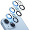 Giftorld [Lot de 3 protecteurs d'objectif d'appareil photo conçus pour iPhone 15/15 Plus, verre trempé 9H, anti-rayures, compatible avec les coques, clarté HD sans bulles