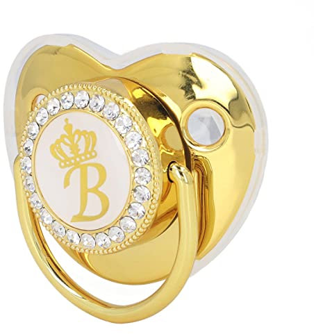 Ciuccio per bambini in silicone moderno con lettera dorata e squisito (lettera b)