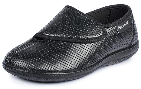 Aerosoft Chaussures Basses Stretch 15 Largeur G-H Semelle intérieure Amovible antidérapante, Noir, 38 EU