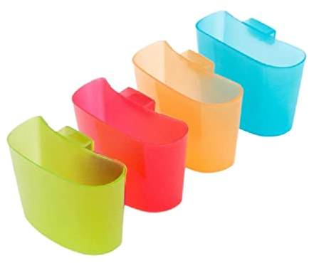 Set di 4 supporti per bustine da tè da appendere direttamente sul lato della tazza, supporto per biscotti europeo, semplici colori a caramelle, supporto per bustine da tè, 4 accessori portatili