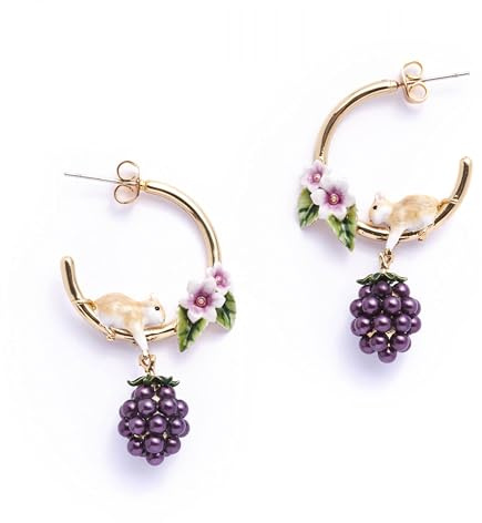Bill Skinner - Flower Collection, Gold Enamel Jewellery for Women, Nature Inspired, UK Designed, Cottage-core Wear, Intricately Detailed with Silky Pouch, Beautiful Gift for Her Birthday