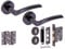 HANDLEZONE® Neemo Door Handles on Rose 3 Lever Lock Pack with Ball Bearing Hinges - Black Nickel