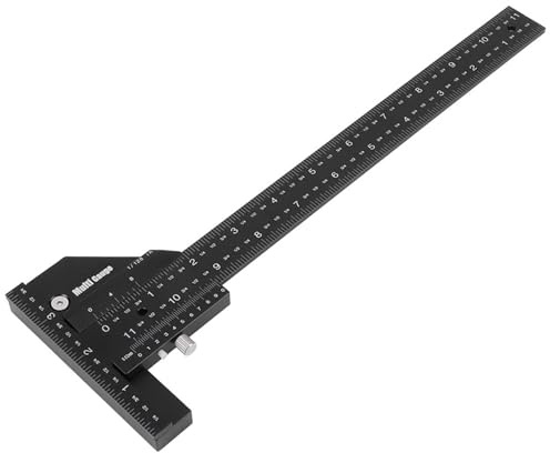 Règle de Traçage Type T de 11,8 Pouces en Aluminium à Double Fonction pour lArtisanat et la Fabrication de Bois