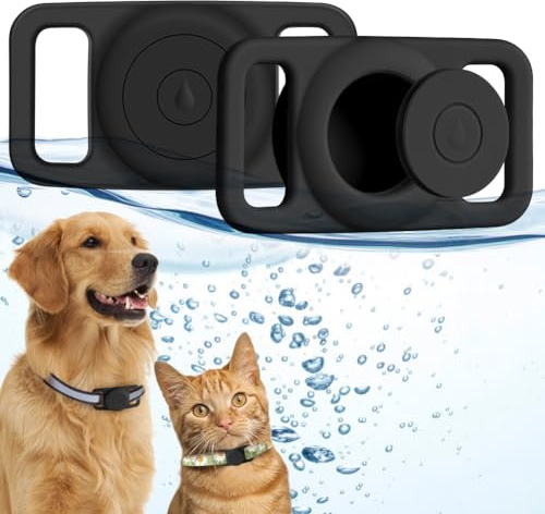 Ainiv Silikon Schutz Hülle, Wasserdicht Schutzhülle für AirTag, Kompatibel mit Apple Airtag GPS Finder Hundehalsband, Pet Loop Holder für AirTags, Tracking Finder Hunde und Katze Haustierzubehör