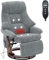 Mingone Massagesessel Fernsehsessel mit Wärmefunktion Relaxsessel mit Liegefunktion Holz TV-Sessel für Wohnzimmer 360°Drehbar,Grau(Elektrisch) bis 150kg
