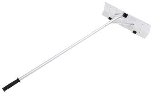 Fockety Rastrillo de Nieve con Ruedas para Quitar la Nieve, Rastrillo de Nieve de Aluminio Extensible de 4.8ft a 19.9ft, Herramienta para Quitar la Nieve del Techo con Cuchilla de 25