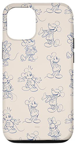 Hülle für iPhone 12/12 Pro Disney Mickey und Minnie Mouse Retro Vintage Art Reactions