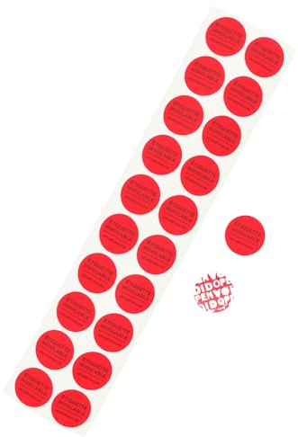 RLSYM 200Pcs Tamper Evident Security Labels French Warning Diameter 1 inch Rounds Red Complete Transfer Tamper Proof Stickers Safety Torn up Invalid Seals Tape (Red)