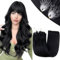 RUNATURE Echthaar Extensions Microring Schwarz Unsichtbare Haarverlängerung 50 Strähne Extension Echthaar Microring 40cm Glatt Menschliches Haar Microring Extensiong Echthaar 1g #1