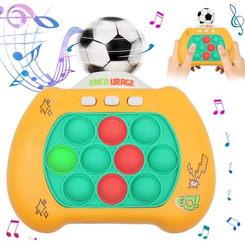 Pop Spielmaschine, Pop It Spiel, Puzzle Spielmaschine, Fingerspielzeug, Handheld Spielekonsolen, Elektronisches Sensorspiel, 360° Drehbarer Fußball, Geschicklichkeitsspiele für Kinder Erwachsene (A)
