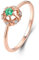 Skcess 9 Karat Roségold Ring Damen Grün Smaragd Runden, Verlobungsring Kronenförmig mit Smaragd-Zirkonia Zirkonia Ring Damen Größe 52 (16.6)