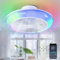 Depuley RGB Ceiling Fan with Light: Color Changing Bladeless Ceiling Fans with Lamps - Dimmable Ceiling Light Fan Remote Control - Low Profile Ceiling Fan for Bedroom
