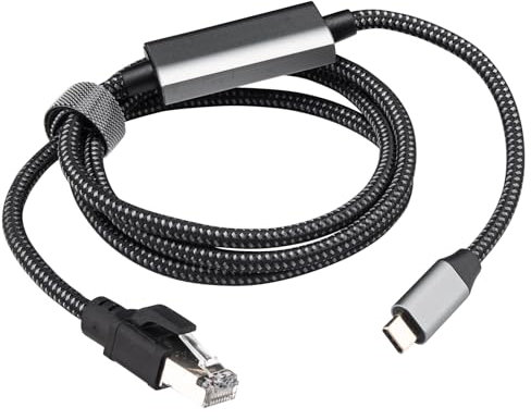 Leehitech 1.2M Câble Adaptateur USB C vers RJ45 Ethernet CAT 6, Connexion Directe Gigabit Stable 1 Gbit/s, pour Routeur/Switch, MacBook Pro/Air, iPad Pro, PC, Remplace l'Adaptateur USB vers RJ45