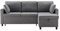 Schlafsofa, L-förmiges Ecksofa, 3-Sitzer, ausziehbares Sofa mit Stauraum, umwandelbares Sofa, Sektionalsofa für Wohnzimmer, Büro, Grau