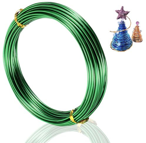 9 Gauge 3mm Green Aluminum Craft Wire - 15m Bendable, Flexible for Jewellery, Floristry & Modelling