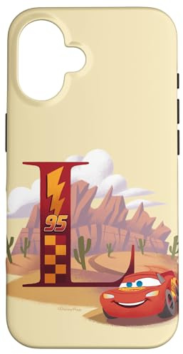Hülle für iPhone 16 Disney & Pixar Alphabet Monogramm Buchstabe L Lightning McQueen