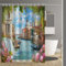 MULERN Duschvorhang 180X200Cm Polyester Textil, Wasserdicht Und Trocknet Schnell Badvorhang, Stadtbild Von Venedig Waschbar Stoff Duschvorhang Badewanne Mit 12 Duschvorhangringe