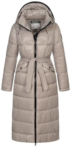 Geographical Norway Winter Jacke Parka Steppjacke Steppmantel Wintermantel Lange Mantel 126 cm lang sehr warm gesteppt, Farbe:Beige, Größe:S (36)