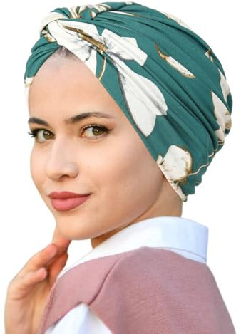 PAULOFPENG Turban et Foulard Élastique Floral pour Femme - Bonnet Torsadé de Chimio et Cancer