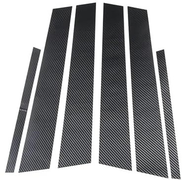 DPONHJ 6 Stück Auto B-Säulen Dekoration Aufkleber für Ford Fiesta MK8 2017+, Auto Tür Fenster B Säule Abdeckung Aufkleber, Auto Zubehör,B-Carbon Fiber Look