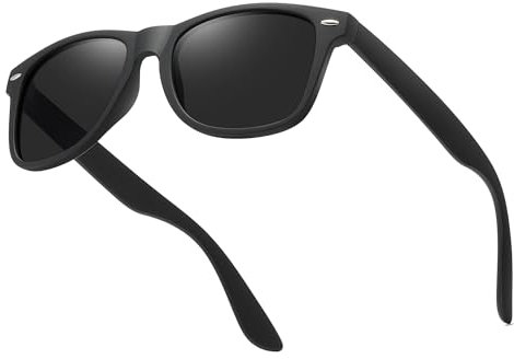 wearPro Sonnenbrillen Herren Damen Rechteckige Polarisiert Eckig Classic Sunglasses für Fahren und Angeln-Sanftes Schwarz