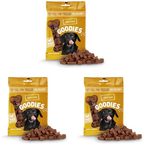 Chewies Hundeleckerli Training Maxi Geflügel Knöchelchen - 200 g - Hundesnacks zuckerfrei & mit hohem Fleischanteil - ideal als Trainings-Leckerli für Ihren Hund (Packung mit 3)