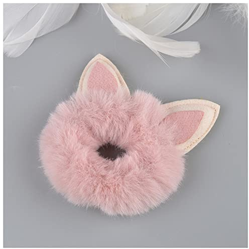 Stirnband Damen Haarschmuck Gefälschte Pelz Haar Seil Nette Bär Scrunchies Frauen Mädchen Elastische Haare Gummibänder Pferdeschwanzhalter Stirnband Damen Winter(A)