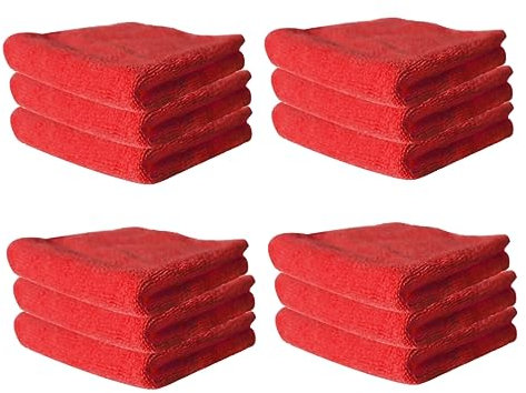 IWOWHERO Mikrofaser Geschirrtücher 12 Stück Hochwasseraufnahme Pflegeleicht Antihaft Reinigungstuch für Küche Vielfältige Einsatzmöglichkeiten