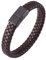 Aotiwe Bracelet Vintage, Leder Armband Herr Breit Schwarz Braun Geflochtene Kordel Im Schlichten Stil aus Stahl 18.5cm
