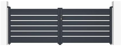 Casanoov Portail battant 3,5m VOGEL H.120cm aluminium gris