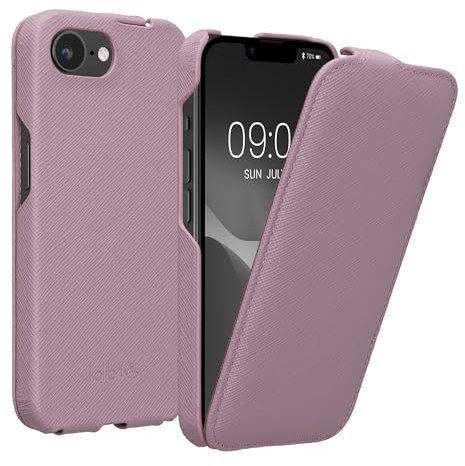 kalibri Flip Hülle Ultra Slim kompatibel mit Apple iPhone 16e - Leder Case Schutzhülle Tasche in Mauve