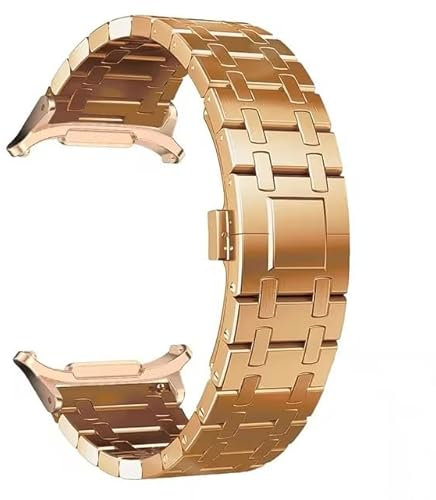 Jazoxy Cinturini in acciaio inossidabile per Samsung Galaxy Watch 7 Ultra 47mm No Gaps Bracelet Correa Watch 7 Ultra 47mm Wristband(Rose Gold)