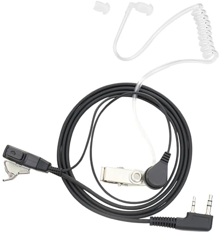 Funkgerät Headset, 2 Pins mit PTT-Taste Kompatibel mit Walkie Talkie Kenwood Zwei-Wege-Radio BAOFENG UV5R 888S RT24 RT27 RT622 HESENATE HT999 (150 cm)