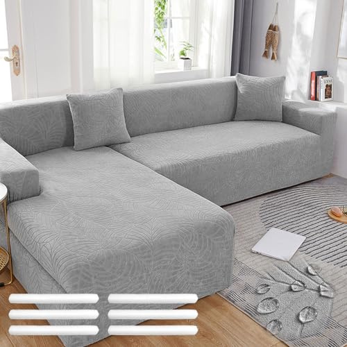 Bocguy Sofabezug, Couch Cover Stretch, Sofa Überzug Wasserdicht | Universal Sofa Überwürfe mit Schaumstoffstab & 1 Kissenbezug für 1/2/3/4 Sitzer(L-förmiges Ecksofa Erfordert Zwei)